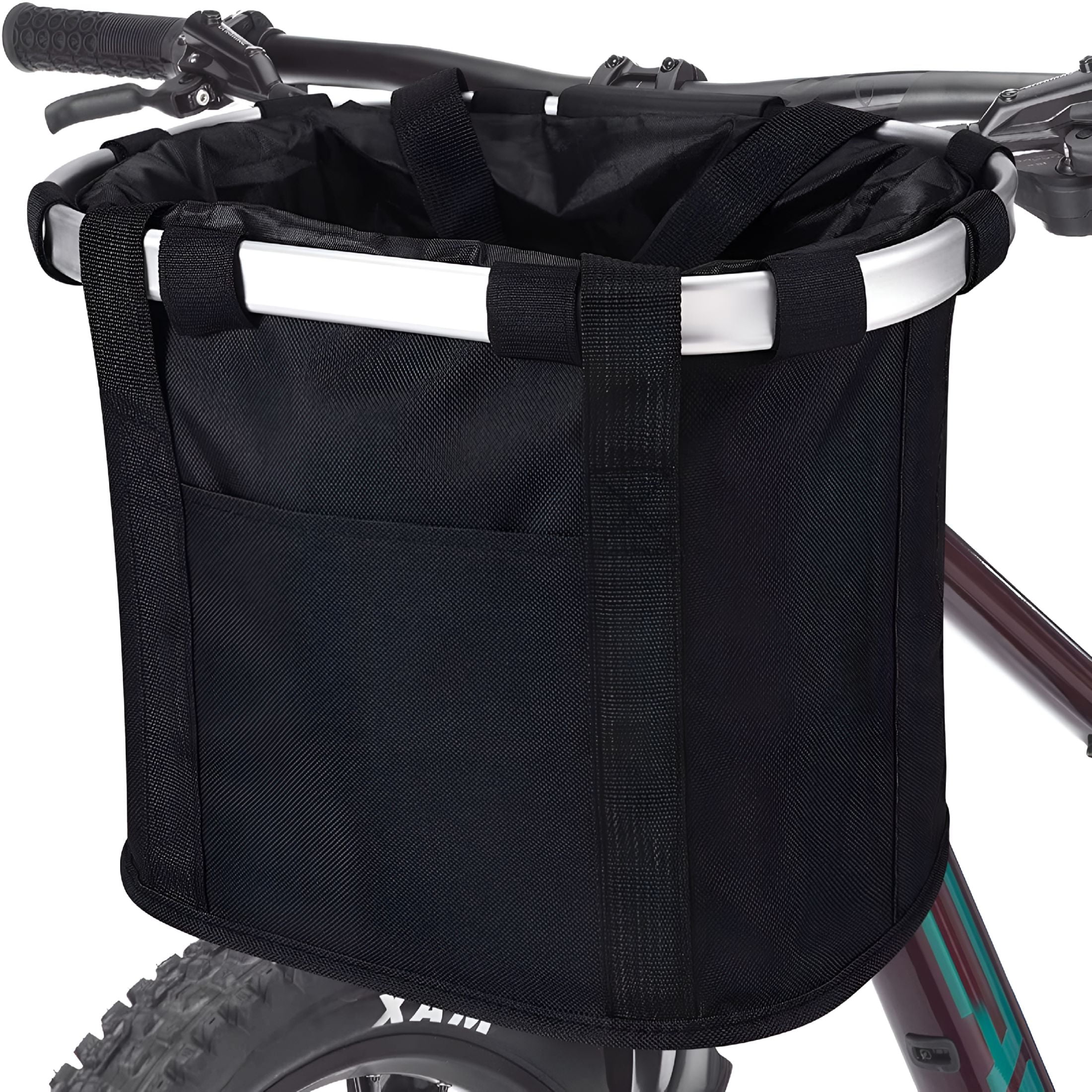 LADYGYM 2026 New Front Bike Basket, Detachable Bicycle Handlebar Basket Folding Bike Basket Carrier for Dogs Cats Pet