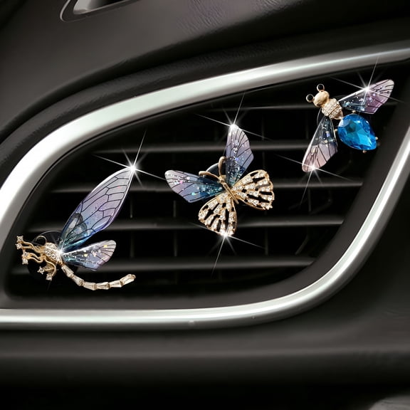 LADYGYM 2026 New Insect Car Vent Clip Freshener-Honeybee Aromatherapy Air Freshener-Bling Glitter Car Accessories for Women Vent Clips Car Accessories- 2 Inch Decorative Vent Clips