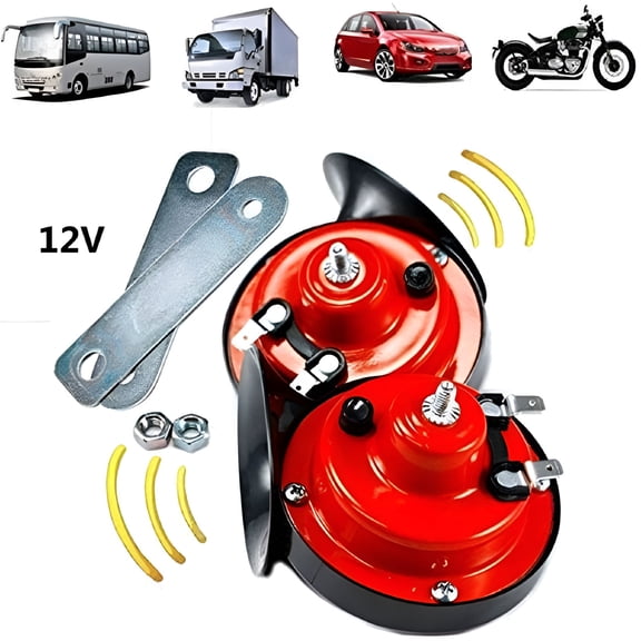 LADYGYM 2026 New Loud Train Horn,2Pcs Car Air Electric Snail Double Horn for Car,Truck,Suv,Motorcycle,Boat,Outdoor Use