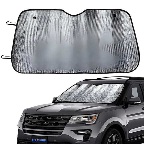 LADYGYM 2026 New Reflective Sun Shade Car Windshield Sunshade for Car Cover Visor Thicken 5-Layer Shading Bubble for Uv Protection and Heat Reflector 51"X 23"(Silver)For Car,Suv,Truck,Van,Rv