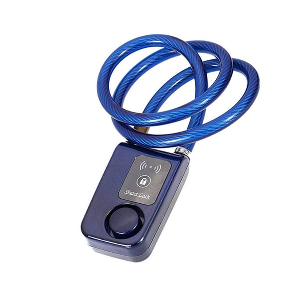 LADYGYM 2026 New Smart Bike Lock Bluetooth Keyless Unlocking Cable Lock 16-Ton Pressure Resistance 115Db Alarm and Waterproof Bicycle Lock for Cycling Commuting Outdoor Blue
