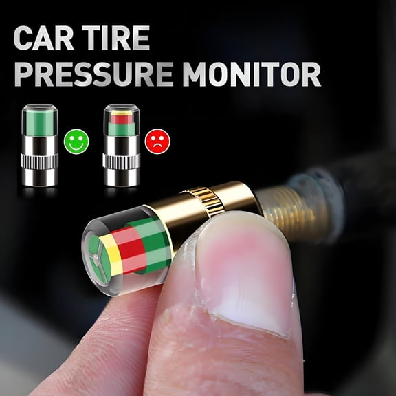 LADYGYM 2026 New Tire Pressure Monitor Valve Stem Caps,2.4Bar 36Psi Car Tire Pressure Monitor Sensor Indicator with 3-Color Eye Alert,Universal Valve Stem Caps for Cars Tire Pressure Caps