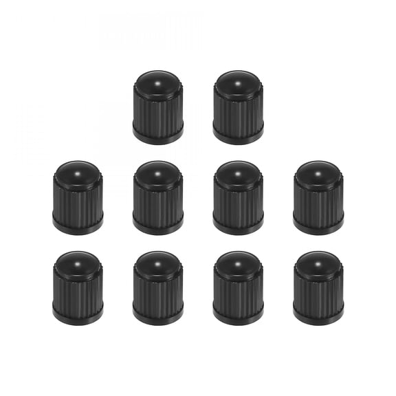 LADYGYM 2026 New Universal Tire Valve Stem Caps Car Accessories Plastic Black 10Pcs Tire Stem Valve Caps for Cars,Trucks,Suvs,Motorcycles,Bicycles