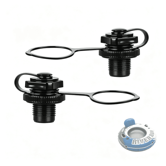LADYGYM 2Pcs Replacement Plug Compatible with River Run Tube,Inflatable Boat Air Valve,Durable Boston Valve Cap,One-Way Inflation Replacement Screw,For Inflatable Raft Boat Kayak