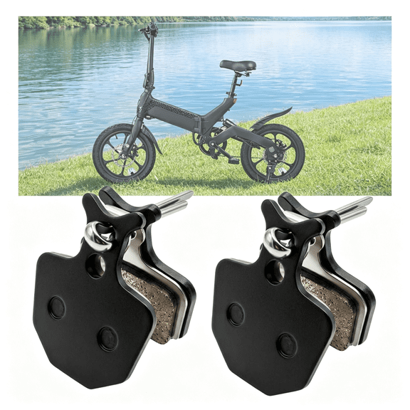 LADYGYM 2Pcs Resin E-Bike Brake Pads for Electric Bike,Whisper-Quiet&Low-Dust,Front Rear Dics Brake Pads,Ebike Replacement Parts Accessories
