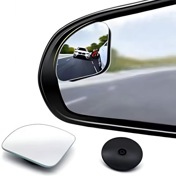 LADYGYM 2pcs Fan Shaped Blind Spot Mirror, 360 Degree Adjustable HD Glass Blind Spot Mirrors, Frameless Convex Rear View Mirror for Car, Van, SUV and Trucks