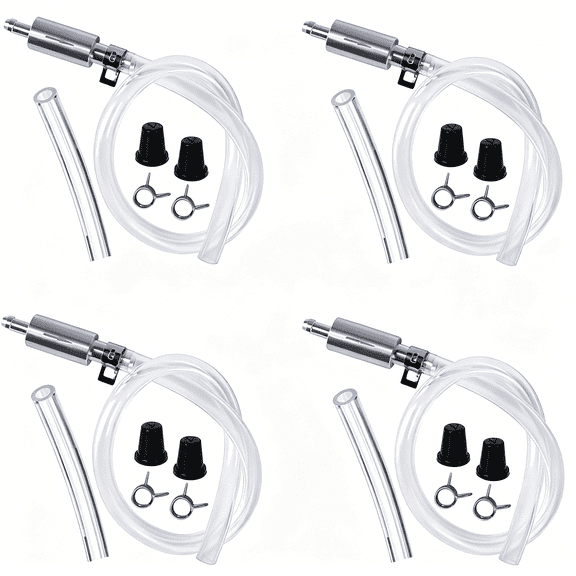 LADYGYM 4-Pack Brake Bleeder Hose Kit with One-Way Check Valve - Universal Brake Fluid Bleeding Tool for Car, Motorcycle & Hydraulic Clutch
