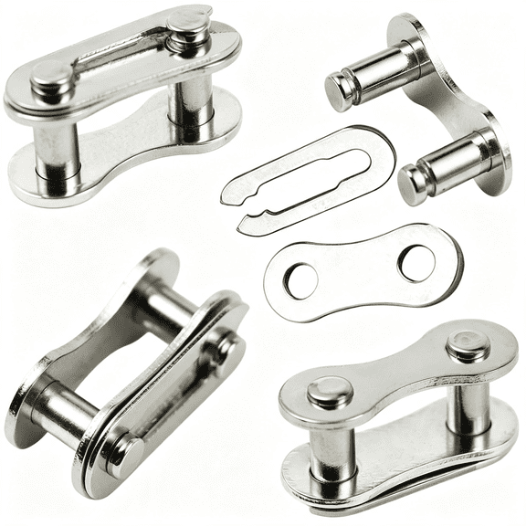 LADYGYM 4Pair Bicycle Missing Link,Bike Chain Master Link Connector,Steel|For Single Speed Bike Chains,Easy to Install,Rust-Resistant Steel,Reusable & Strong,Fits Standard 1/8" Chain,Silver