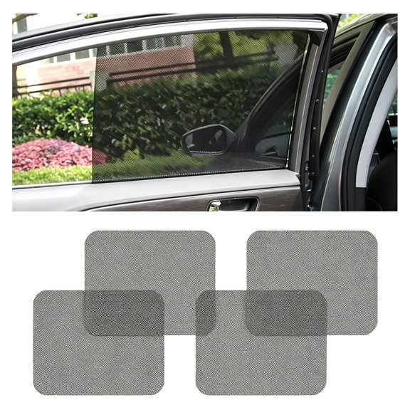 LADYGYM 4Pcs Car Side Window Shades, Static Cling Privacy Film, Black | 16.5X14.9 Inch, Universal Fit, Most Sedans/Suvs/Vans, Pvc Sheet, Washable, Trim-To-Size, Automotive Accessories