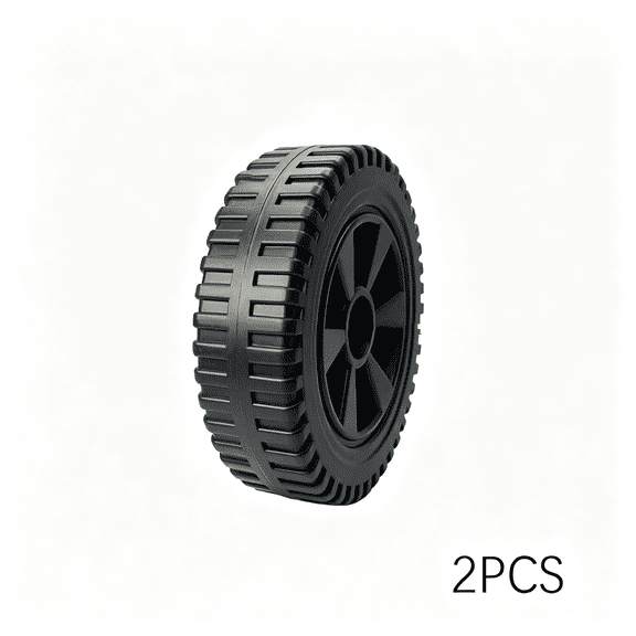 LADYGYM 7 Inch Lawn Mower Wheels 2 Pcs 7" Black General Wheels Replace for Compatible with Push Lawnmower,Hand Truck,Bbq Grill Wheel 9611,Etc