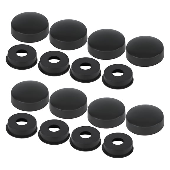 LADYGYM 8 Sets Car Plate Screw Caps, Black Plastic Car Plate Frame Bolts Fastener Head Covers for License Trucks, RVs, Van, Motorcycle