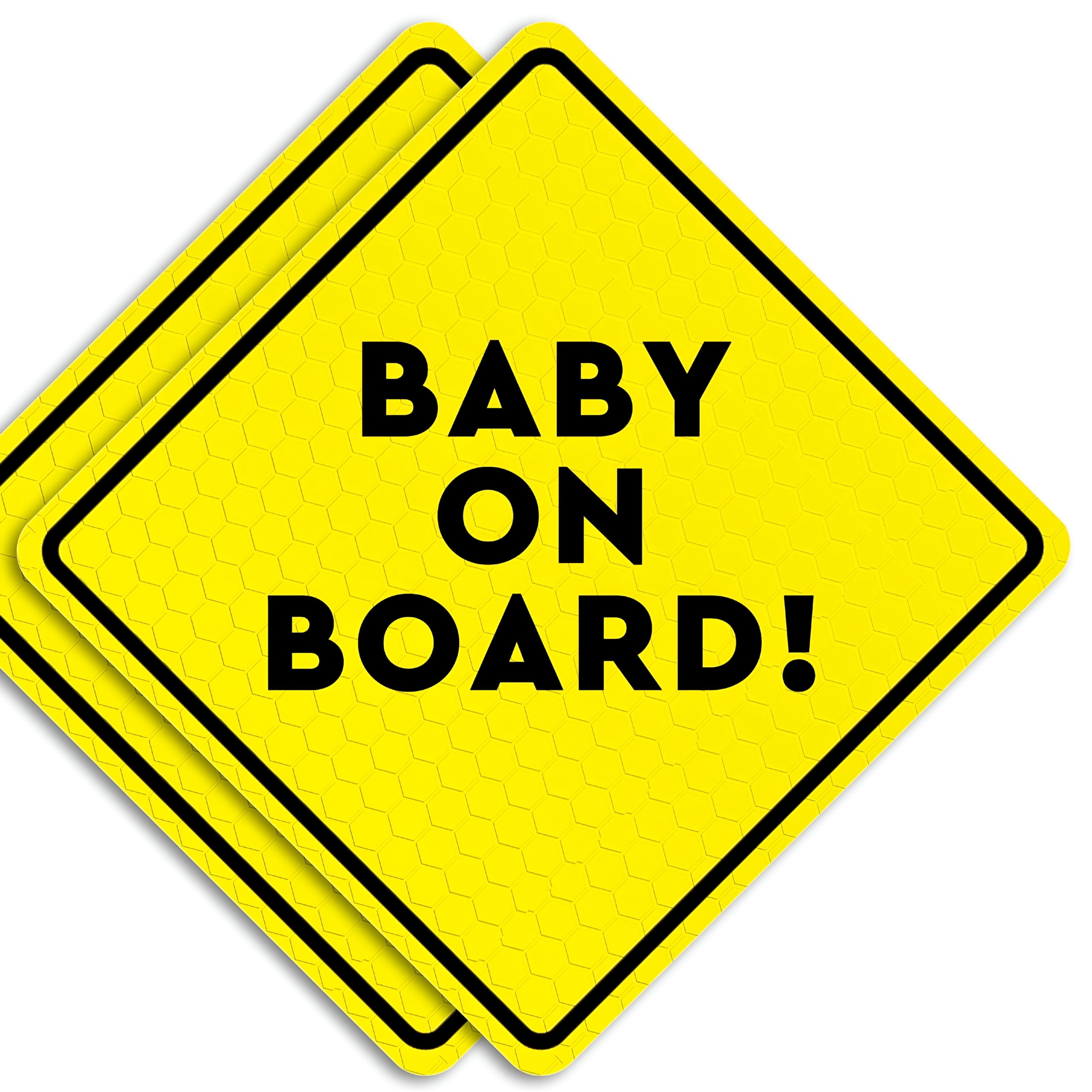 LADYGYM Baby on Board Car Magnet Sign 2-Pack, 5x5 Inch Yellow ...