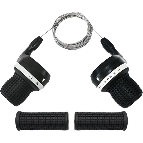 LADYGYM Bicycle Twist Shifter Lever 3x7 Speed Revoshift Lever 21 Speed Twist Grip Gear for MTB Mountain Bike (3X7 Speed Bike Shifter)