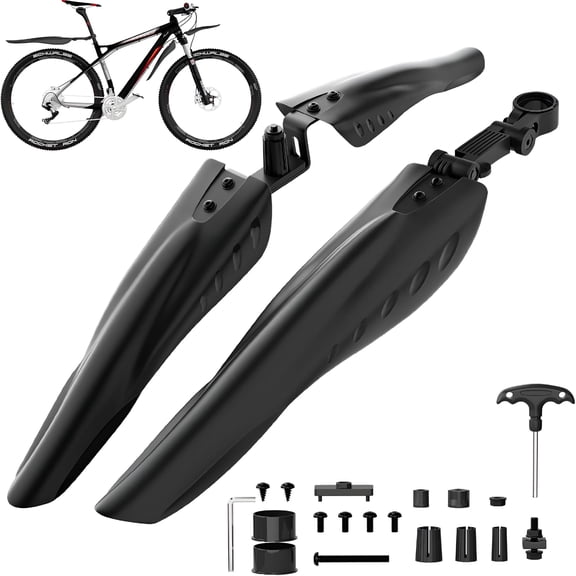 LADYGYM Bike Mudguard Set,Adjustable Bicycle Mudguards - Front and Rear Mud Flaps for Mtb,Road Bike - Fits 24/26/27.5 Inch Wheels