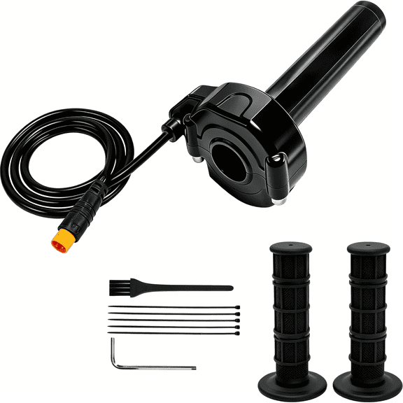 LADYGYM Ebike Full Twist Throttle, 3 Pin Style Ebike Throttle Kit 12V-72V, Waterproof Quick Twist Throttle for Electric Bike, Dirt Bike, Scooter