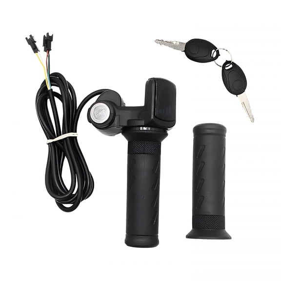 LADYGYM Ebike Full Twist Throttle, Upgraded 48V 3-Pin Universal Ebike Throttle with LCD Display and Key Lock, Waterproof Electric Bike Throttle Grips for Electric Bikes Scooters