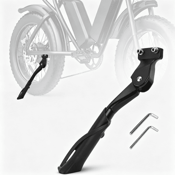 LADYGYM Ebike Kickstand Heavy Duty for 20-22" Bicycle Electric Bike | Adjustable Non-Slip Kickstand Provides Stable Parking Support for Ebike Dirt Bike, Metal Material, Quick Installation