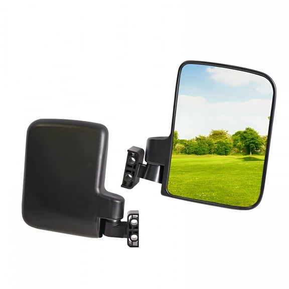 LADYGYM Golf Cart Mirror No Drilling Side Mirrors Universal, Folding Side Rear View Mirrors Adjustable 180 Degree HD Glass