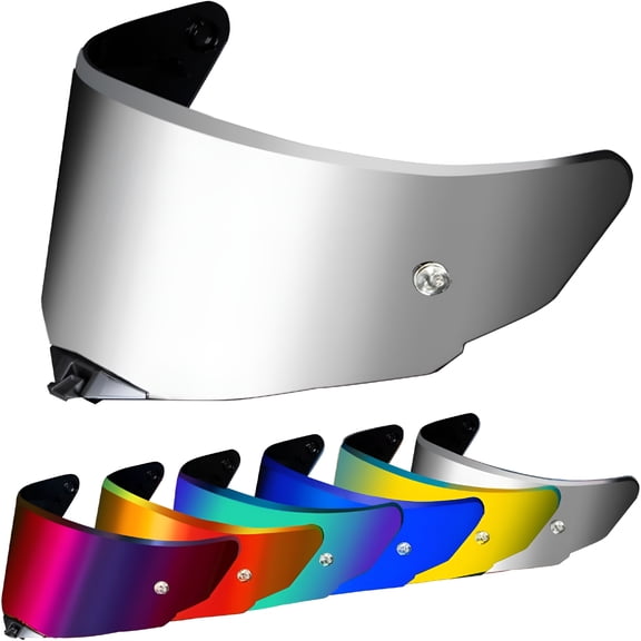 LADYGYM Helmet Visor Replacement, Motorcycle Helmet Face Shield (Deep Black Day Use Only), Silver