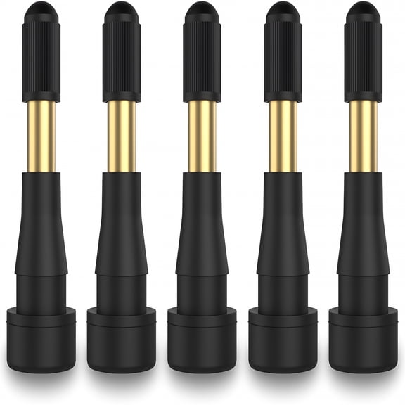 LADYGYM High Pressure Brass Stem Epdm Rubber Snap in Tire Valves, Fit for 0.453 Inch 11.5Mm Rim Holes And for Most Pick Up, Heavy Duty Vehicles, Pack of 5Pcs Valves