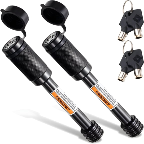LADYGYM Hitch Receiver Pin Lock Trailer Receiver Lock Keyed Alike with 5/8" Pin for Class III IV 2" and 2-1/2" Receiver for Hitch Bike Rack Tray Ball Tow Rope for Trailer Truck Car Boat (2 Pack)