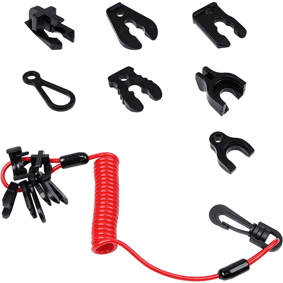 LADYGYM Marine Jet Ski Kill Switch Keys Lanyard,Universal Outboard Boat Engine Safe Stop Cord Tether Siut for Universal Fit)
