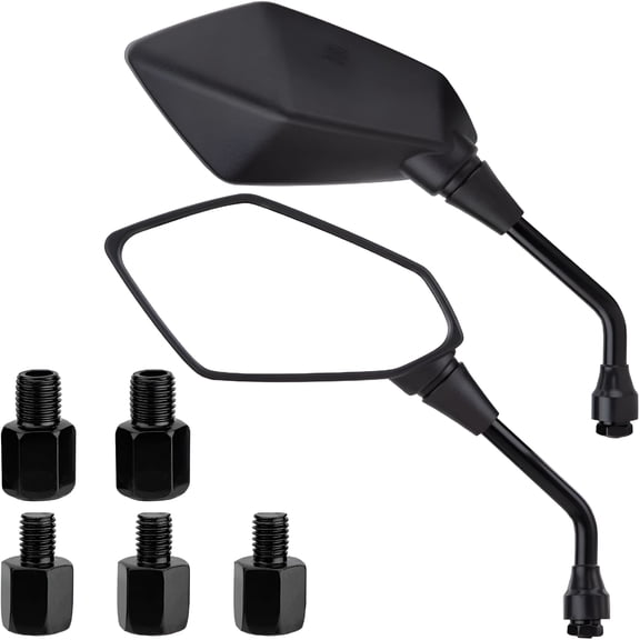 LADYGYM Motorcycle Rear View Side Mirrors with Threaded Bolts for Motorcycle,Scooter,Atv,Dirt Bike,Cruiser