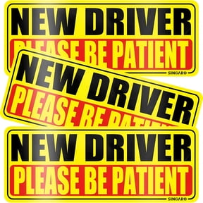 LADYGYM New Driver Magnet for Car,Please Be Patient New Driver,3Pcs Magnetic Reflective Novice Rookie Drivers Safety Warning Bumper Stickers,Removable Car Exterior Accessories