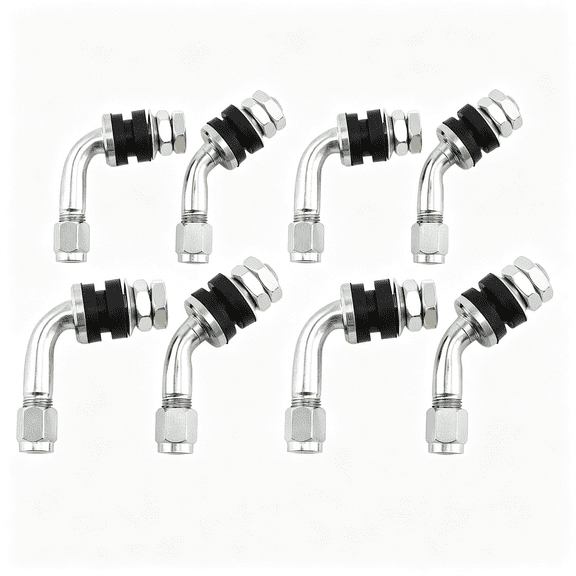 LADYGYM Tire Valve Stem Set, 8 Pieces 90 & 45 Degree Angled Valve Stems, Bolt-In Tubeless Tire Valve Stems, for Cars, Rv, Bicycles, Motorcycles and Trailers with 0.453 Inch Rim