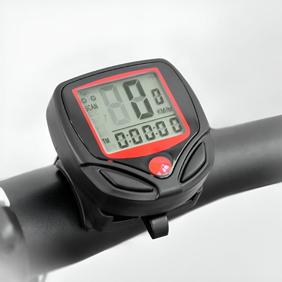 LADYGYM Wired Bicycle Speedometer, Waterproof Bike Computer with LCD Backlight, Multi-Function Velocity Meter and Stopwatch for Cycling Speed and Distance Tracking