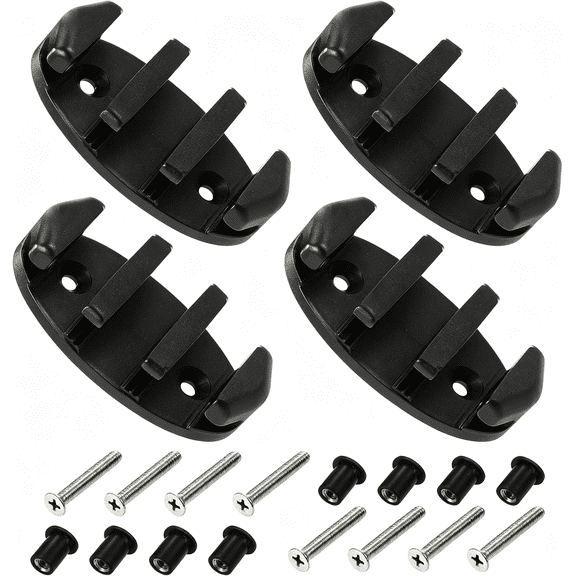 LADYGYM Zig Zag Cleat Kit for Kayak, Canoes and Fishing Boats Durable Black Nylon Anchor Cleats with Stainless Steel Screws, Essential Kayak Accessories, 90Mm