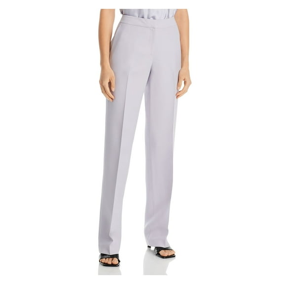 LAFAYETTE 148 NEW YORK Womens Purple Zippered Pocketed Hook And Bar Closure Wear To Work Straight leg Pants 4