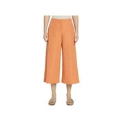 LAFAYETTE 148 Womens Orange Zippered Pocketed Wide Leg Capri High Waist Pants 10