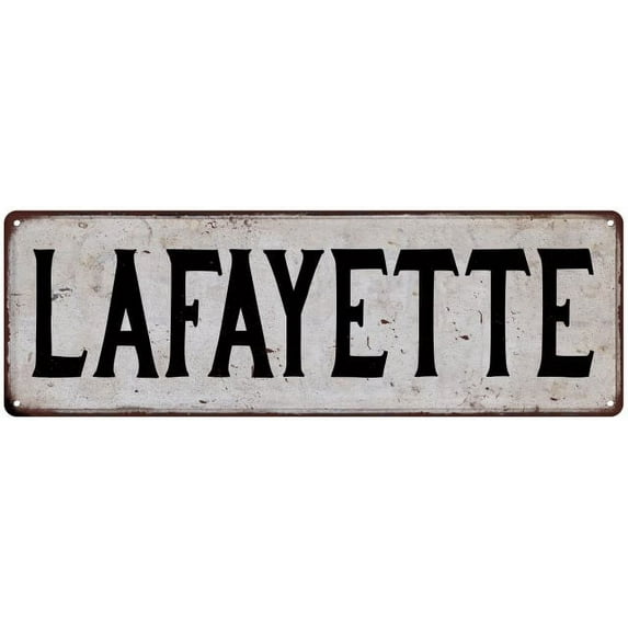 LAFAYETTE Vintage Look Rustic Metal 6x18 Sign City State 206180041238