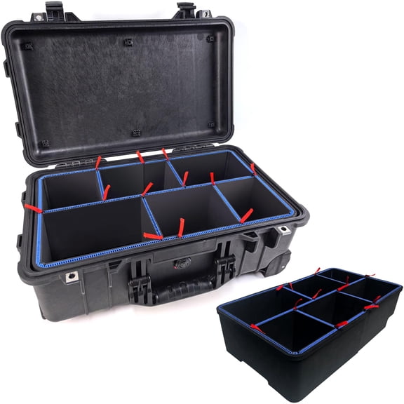 LAFENLIN DIY Divider System for Pelican 1510 Case Custom Adjustable Inserts with U-Clips & Red Pull Tabs for Camera, Tools, Medical & Gear Storage (Case Not Included)