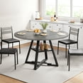 thumbnail image 1 of LAFGUR 47" Round Dining Table for 4,Wood Kitchen Dining Room Circle Dinner Pedestal Table ,Grey, 1 of 9