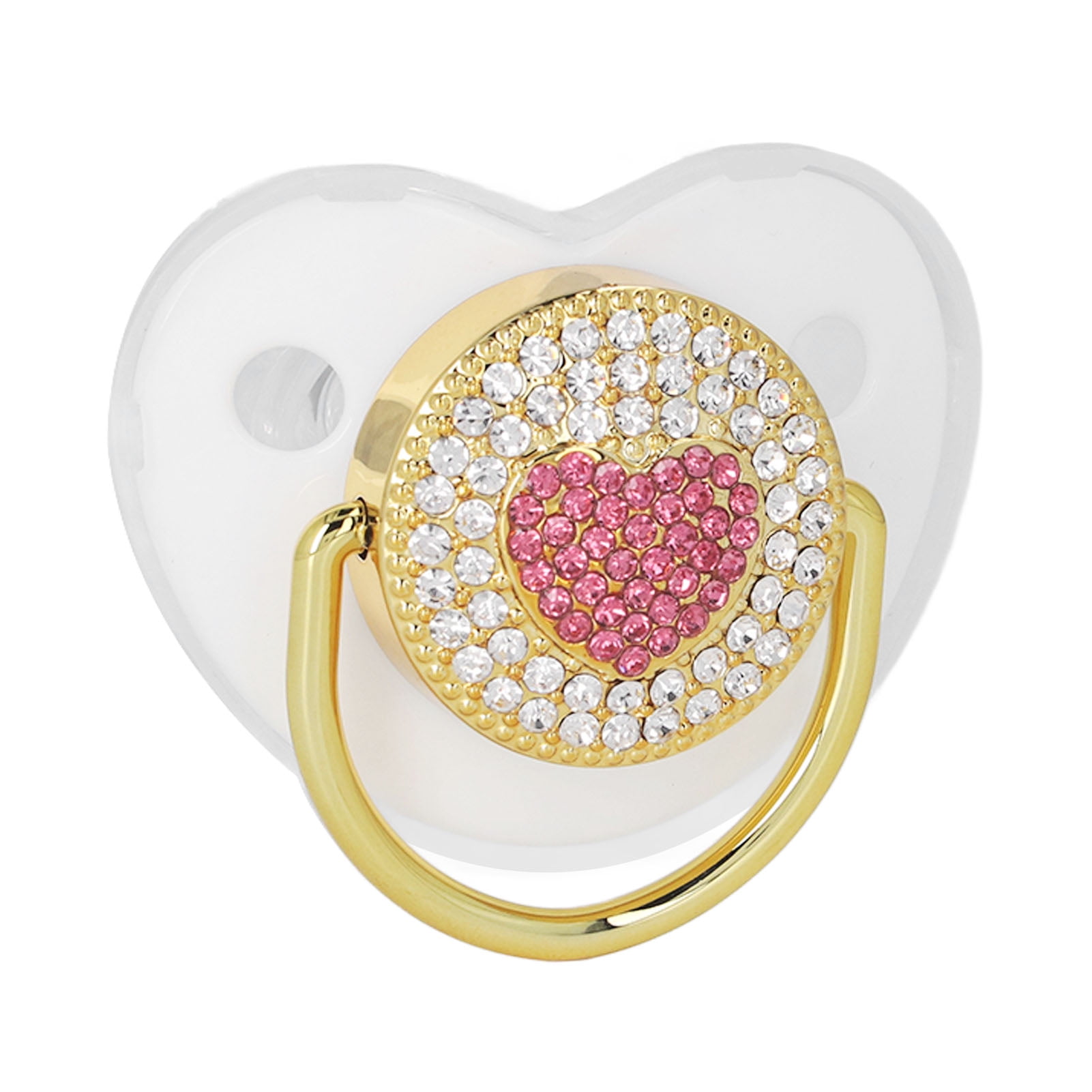 LAFGUR Bling Pacifiers, Baby Heart Shape Pacifiers Set Silicone