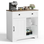 LAFGUR Buffet Sideboard Cabinet,Wood Kitchen Storage Cabinet with Adjustable Shelves,Modern Farmhouse Coffee Bar Cabinet for Kitchen, Dining Room, Gray