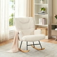 thumbnail image 1 of LAFGUR Rocking Chair Nursery ,Teddy Fabric Glider Rocker ,Noiseless Rocking Bedroom Chairs for Adults,Modern Rocking Accent Chairs Glider Recliner for Living Room, Bedroom,Offices, 1 of 9