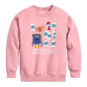 Smurfs - Smurf Grid Boys Graphic Long Sleeve Fleece Sweatshirt