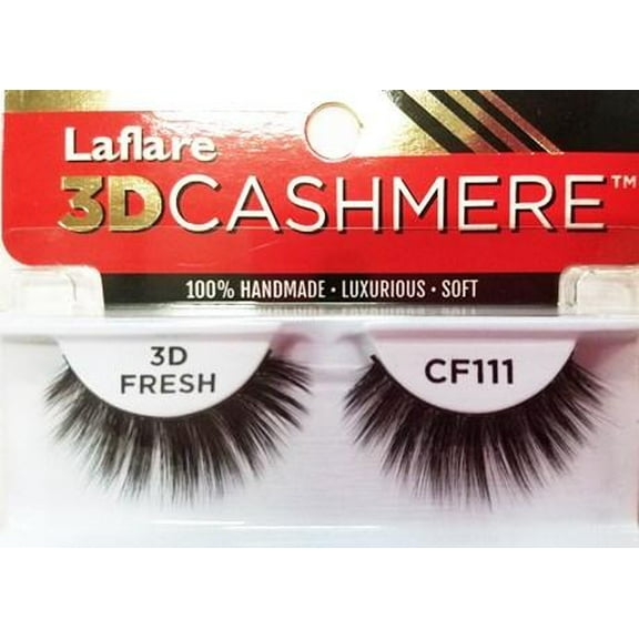 LAFLARE 3D Cashmere Eyelashes, Natural Look False Lashes, Handmade Light Weight Fresh Lashes #CF111 Black