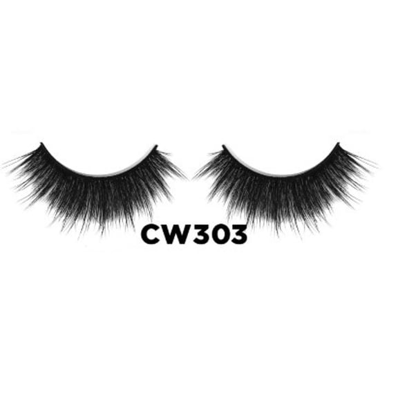 LAFLARE 3D Cashmere Eyelashes, Natural Look False Lashes, Handmade Light Weight Wispy Lashes #CW303 Black