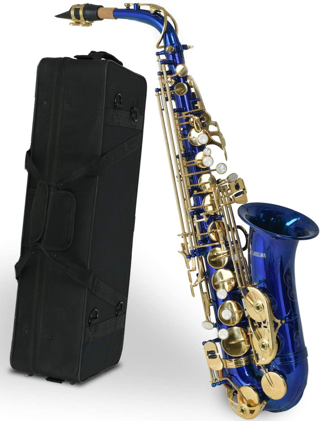 LAGRIMA Bb Alto Saxophone, Brass Body Mother-of-pearl Buttons
