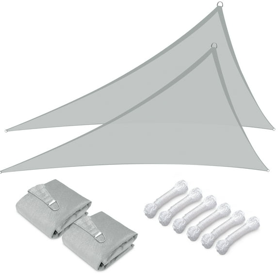 LAGarden 2 Pack 5 Ft 97% UV Block Triangle Sun Shade Sail Canopy Outdoor Patio Awning