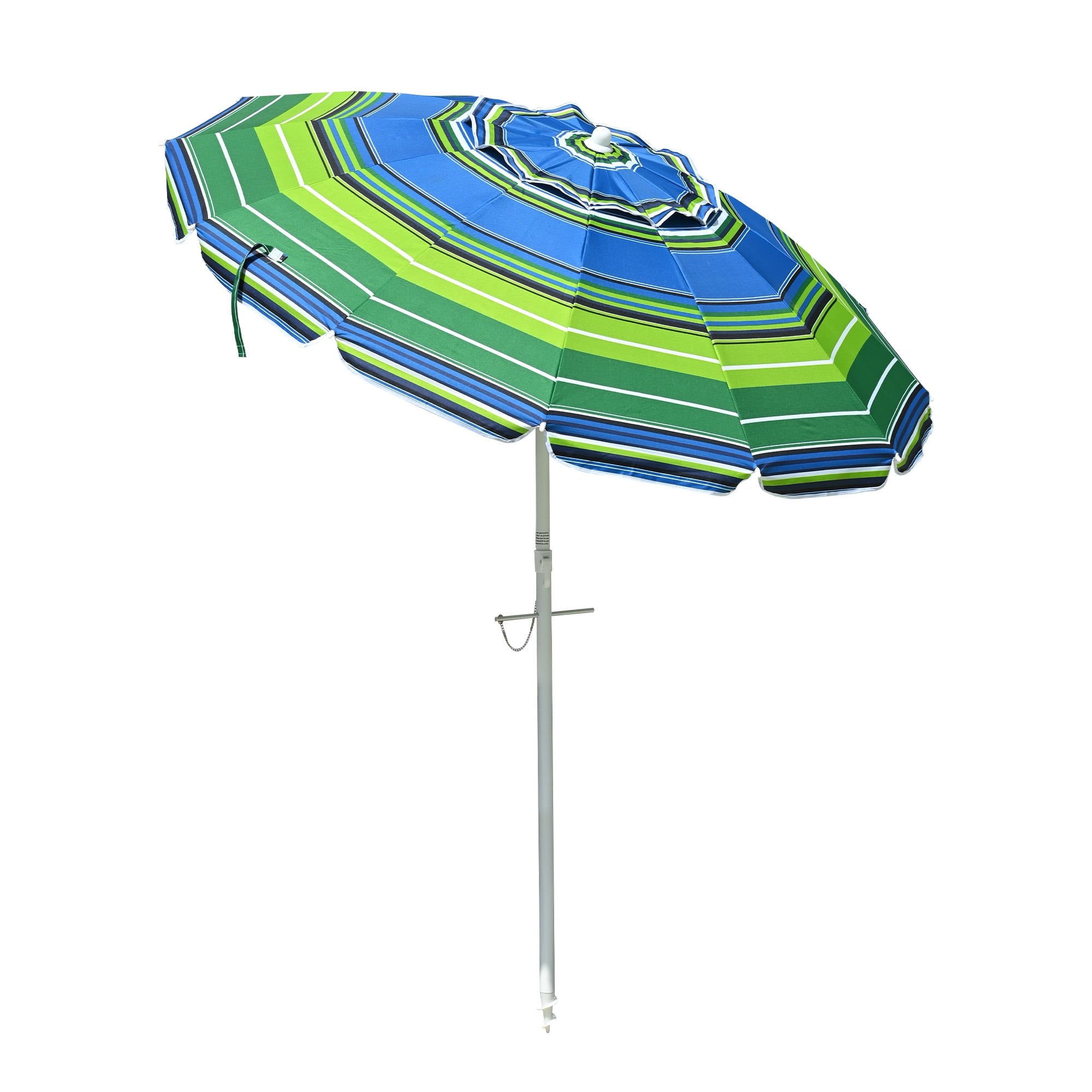 LAGarden 6 Ft Striped Outdoor Beach Umbrella UV Protection Sunshade