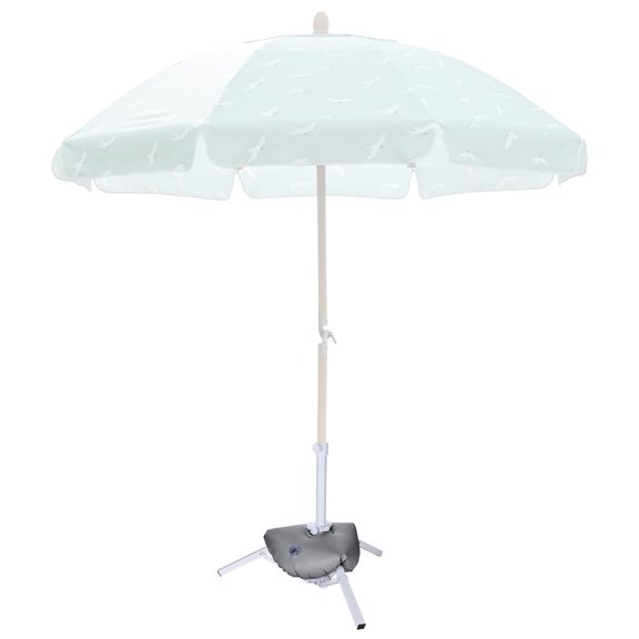 LAGarden Foldable Beach Umbrella Stand Portable Adjustable Base Holder Outdoor with Water Weight Bag Triangular Iron Support Base for Patio Yard Garden Camping Fishing Photography Deck Sunshade