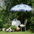 thumbnail image 1 of LAGarden Our Beach Portable Umbrella for Sand Beech Wood Pole Carry Bag with Printed Porcelain Love Cute Garden Parasol, 1 of 9