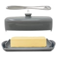 thumbnail image 1 of LAH KITCHEN Butter Dish with Knife - Butter Container with Magnetic Lid - Gray, 1 of 8