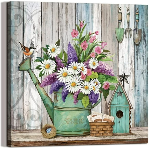 LAIART Bathroom floral wall art modern home decoration floral canvas print for bathroom living room dining room