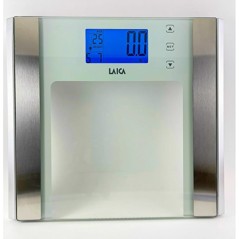 Laica: 400 Pound Limit Digital Bath Scale, Measures BMI, Body Fat, Body  Water and Muscle Mass, Stainless Steel and Tempered Glass Platform,  Automatic